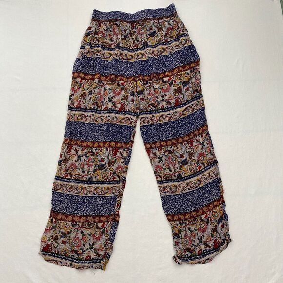 Blue Earth Boho Pants Pull On Lightweight Pockets Multicolor Womens Medium - Picture 3 of 11